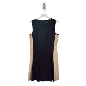 Lauren Ralph Lauren Little Black Dress with Faux Leather Colorblocking Size 14